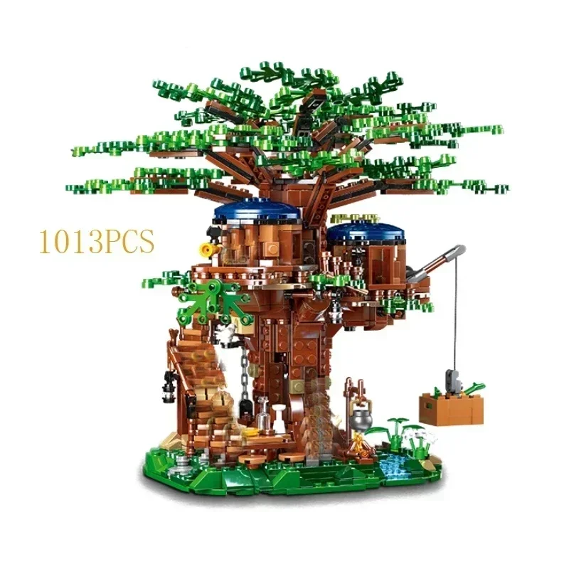 in stock 1013+pcs All Seasons Treehouse City  Building Blocks  Tree House  creator Room Home Bricks Set Kids Children Toys Gift