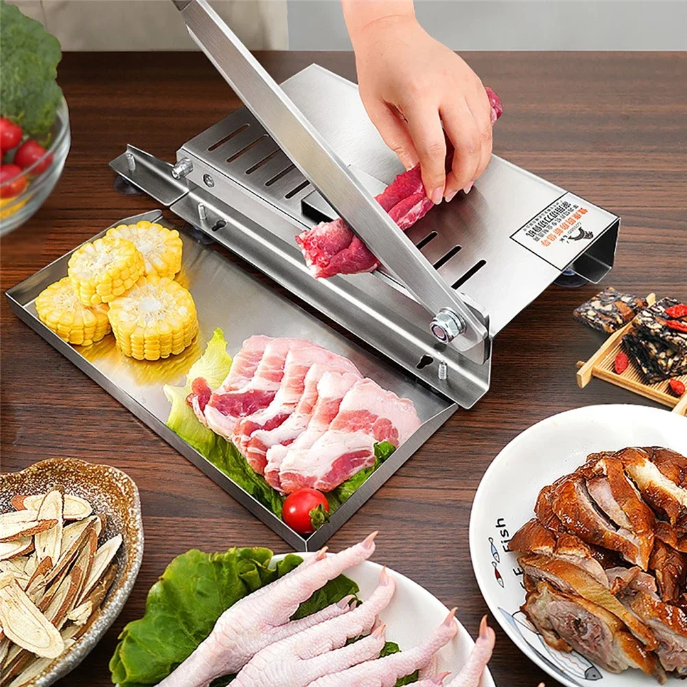 

Commercial Manual Frozen Meat Slicer Bone Cutting Tool Stainless Steel Minced Lamb Bone Meat Cutter Chicken Duck Fish Cutting