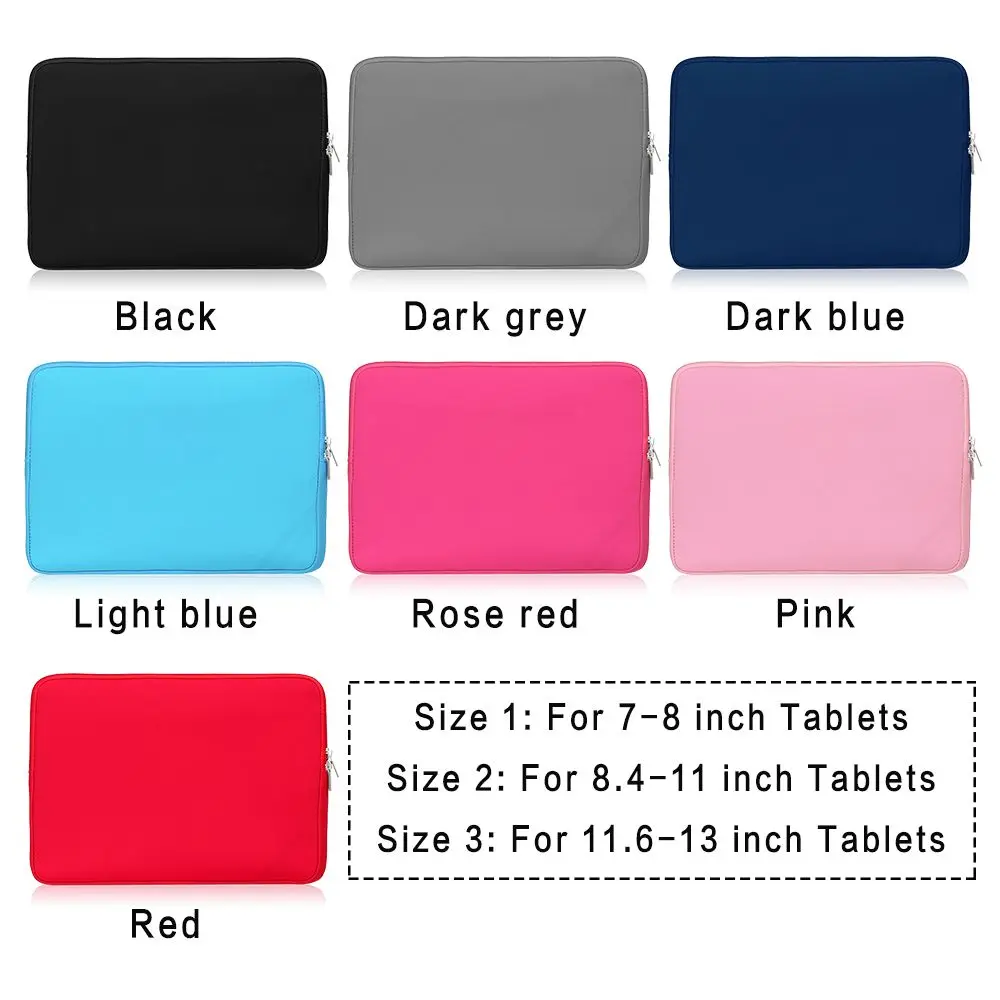 Universal Soft Protective Tablet Bag Cover Sleeve Colorful Shockproof Pouch For Apple iPad Samsung Galaxy Tab Huawei MediaPad