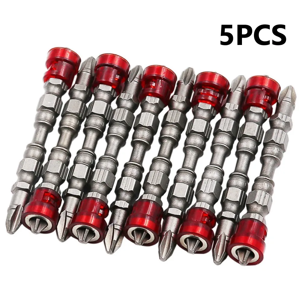 5pcs 65mm Anti Slip Electric Screwdriver Bit Double-Headed Cross Bit Screwdriver Bit For Electric Hand Drill Screwdriver