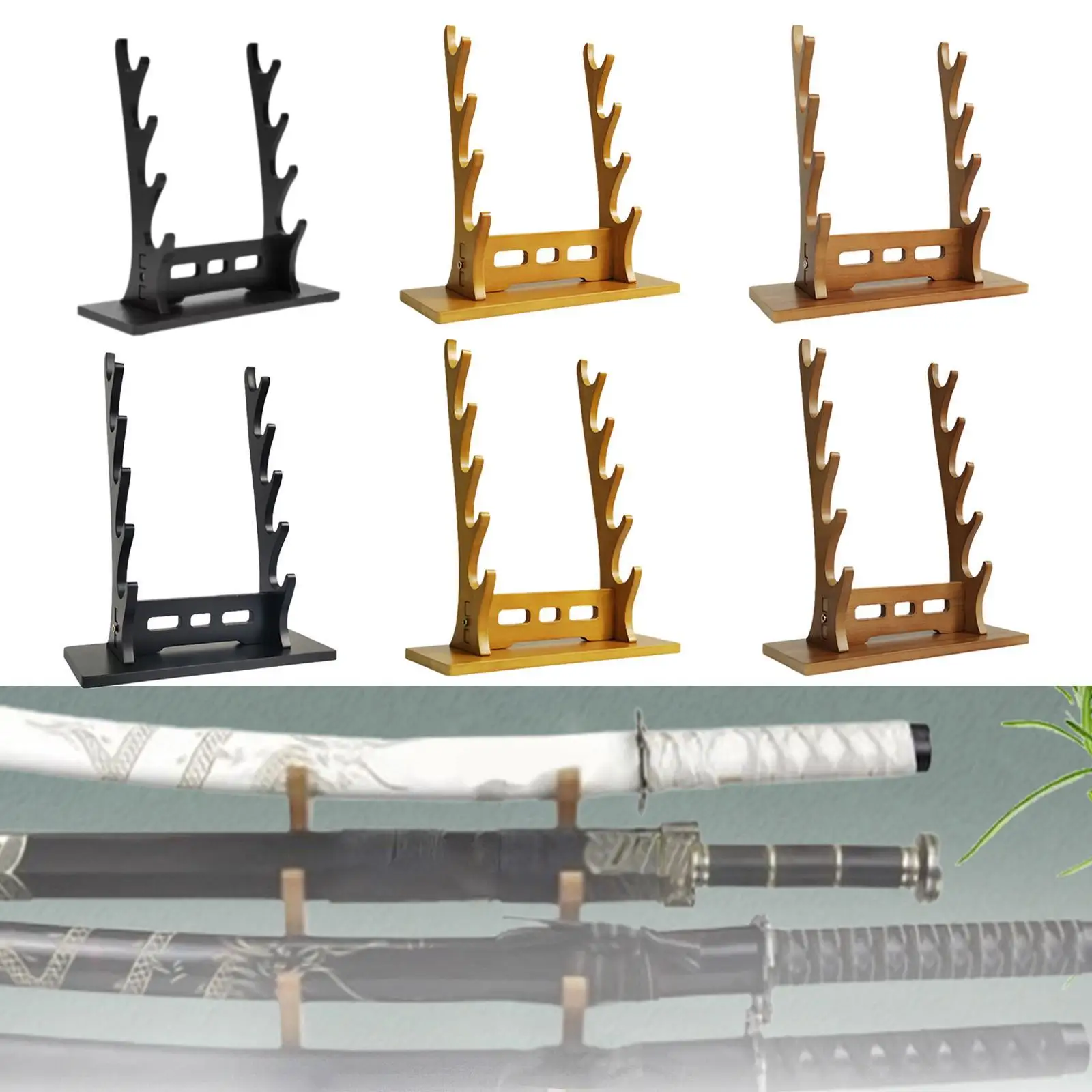 Samurai Sword Display Rack Classical Decoration Horizontal Support Tanto Holder Gladius Wakizashi Templar Medieval Sword Flutes