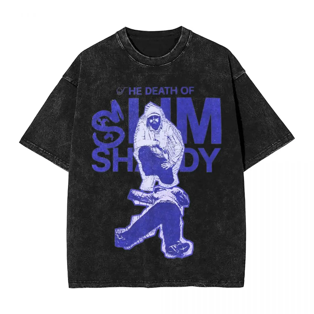 

Eminem The Death Of Slim Shady T Shirts Hip Hop Washed Short Sleeve Harajuku T-Shirt Men Women Tops Streetwear Printed Tees