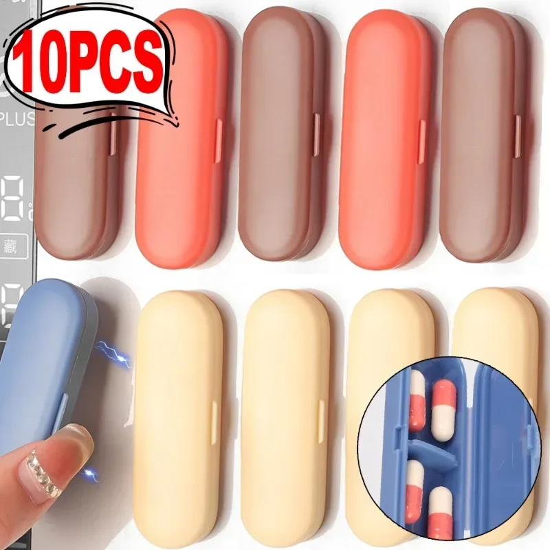 10/1PCS Magnetic Pill Case Pill Organizer Portable Mini Medicine Box Light Avoidance Tablet Storage Case Container Dispenser