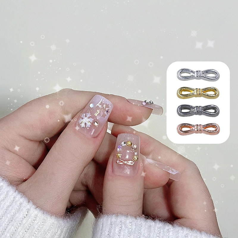 maverakauds10 pçs 3d bowknot arte do prego encantos liga arco decalques do prego manicure decoração salão de beleza jóias arte do prego moda feminina diy