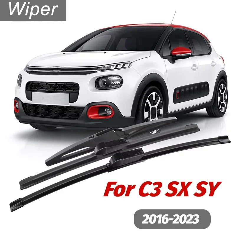 1set Front & Rear Windshield Wiper Blades Windscreen Wipers For Citroen C3 SX SY 2016-2023 2017 2018 2019 2020 2021 2022
