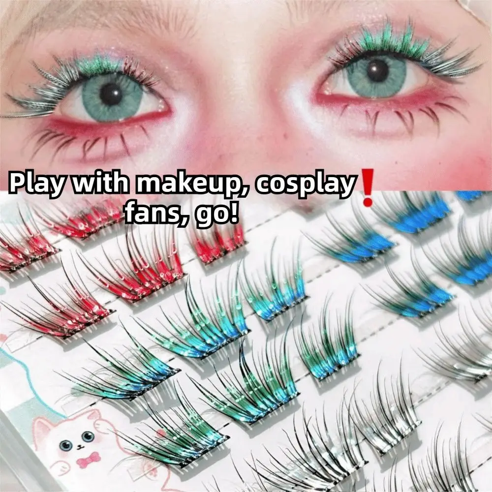 

Natural Gradient Color Eyelashes Colorful Glue free 3D Curved Eyelashes 11-13mm Mix Length Lash Extensions