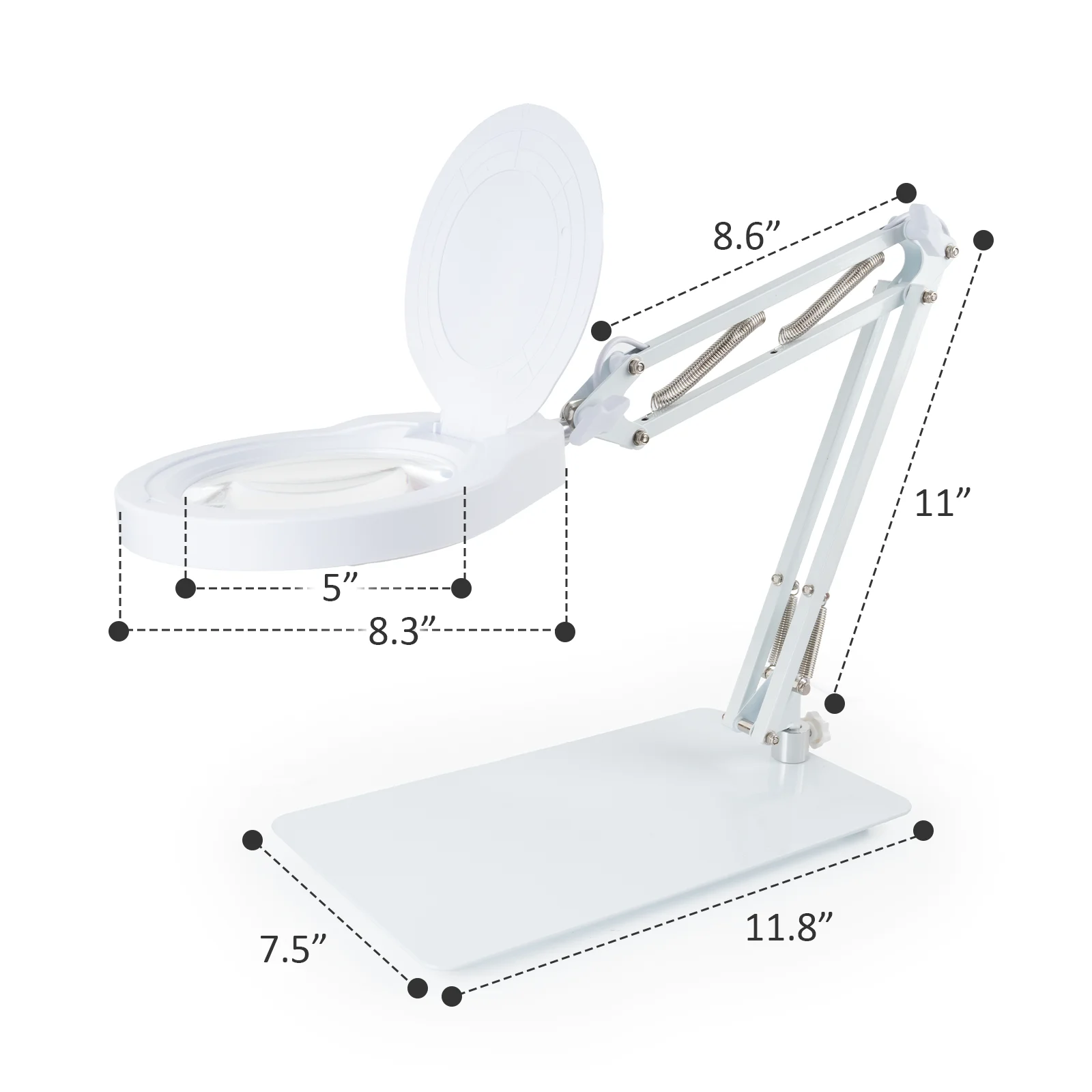 Lente d'ingrandimento 2025 con luce e supporto Lente d'ingrandimento con lampada da scrivania a LED Mani libere per lavori ravvicinati Lettura Riparazione PD178S