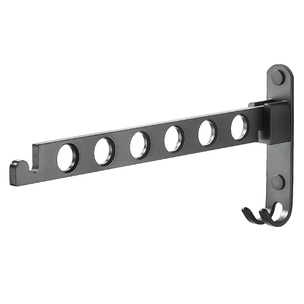 

Folding Wall Mounted Clothes Drying Rack Aluminum Alloy Saving Swing 90 Degrees Wardrobe ganizer Hanger