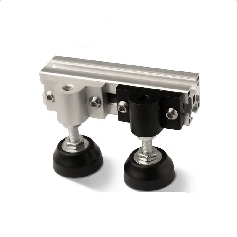 Black Caster Foot Cup Aluminum Profile 2020 3030 4040 4545 Wheel Fixing Piece Connector Block Leveling Foot Mounting bracket