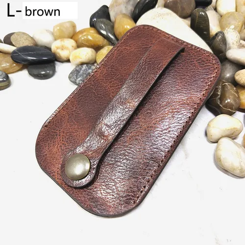 Imagen 1 del producto Blongk-Funda de cuero con cordón para llaves para hombre y mujer, Mini bolso para llaves, organizador pequeño para casa, BILLETERA, 1858