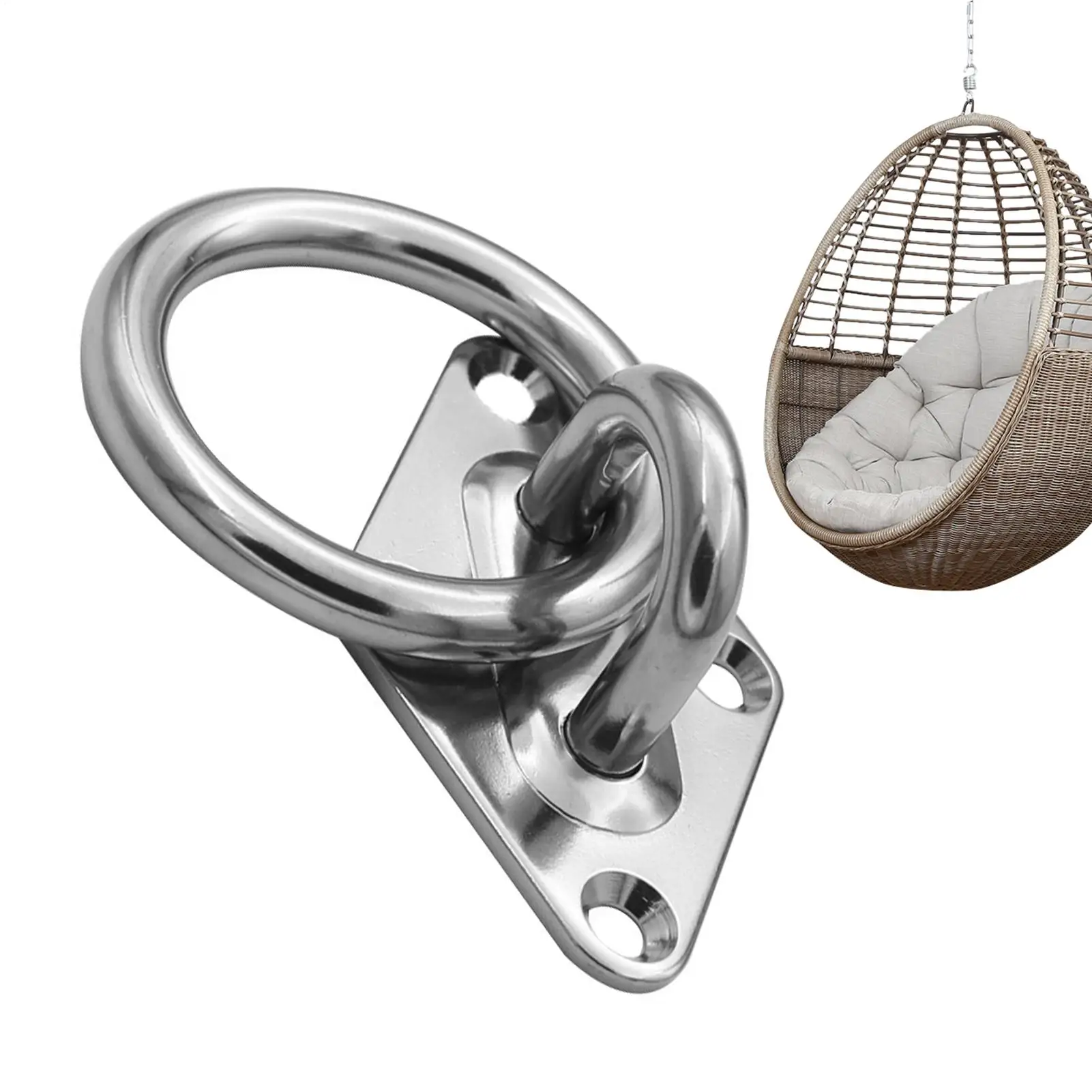 Eye Plate 4 Pieces Stainless Steel Marine Hardware Ceiling Hooks For Indoor Kitchen Shower Garage Classroom Yoga Studio Boxing