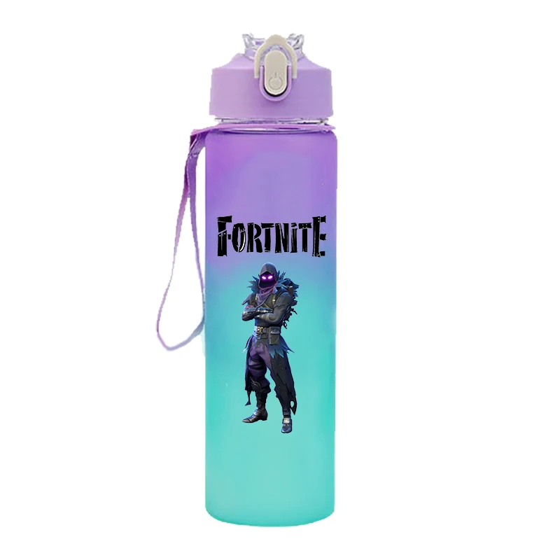 750 مللي Fortnite بنات بنين زجاجات مياه خارجية لعبة قلعة ليلة المحمولة شرب القش أكواب مياه الرياضة مكتب زجاجة جديدة