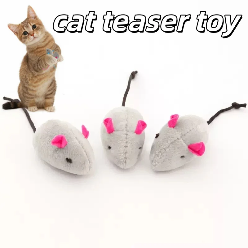 Catnip Cat Toy Mouse Prefilled Rattle Faux Fur Interactive Kitten Play Game Cat Mouse Toy Chasing For Indoor Cats Pet Supplies