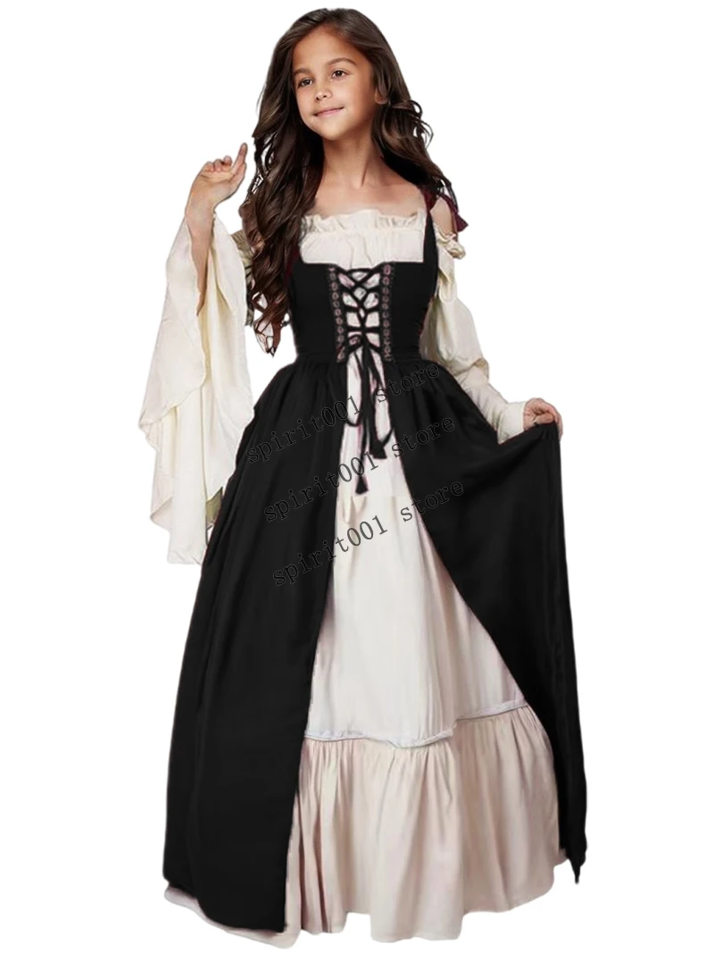 Christmas Cosplay Girls Medieval Renaissance Costumes Suit Dress Victorian Princess Steampunk Long Dress Plus Size