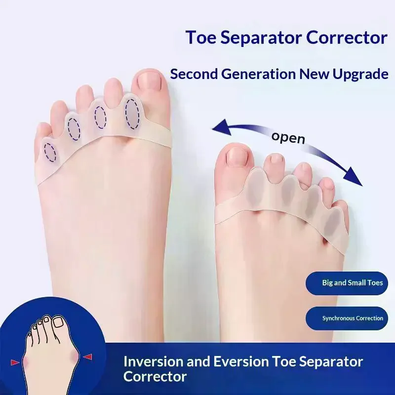 Silicone Toe Separator Fingers Feet Toe Spreader Hallux Valgus Bunion Corrector Toe Straightener Corrector Finger Separators