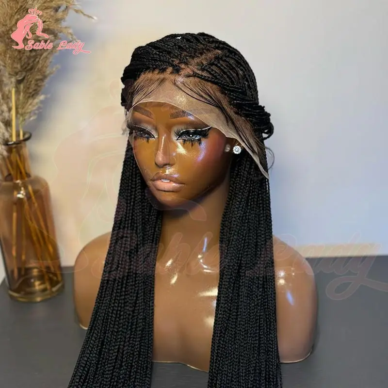 

36-дюймовый бордовый парик, синтетический длинный прямой парик в коробке, полный кружевной парик без узлов, коса в коробке с детскими волосами для женщин