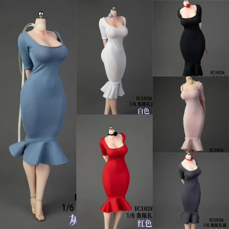 

ICE TOYS Ic1026 Модель вечернего платья-русалки с длинной юбкой в масштабе 1/6 для 12-дюймовых фигурок и кукол, декор