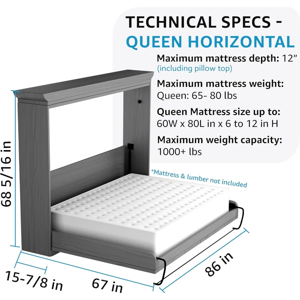 win Size Deluxe Murphy Bed Kit, Horizontal