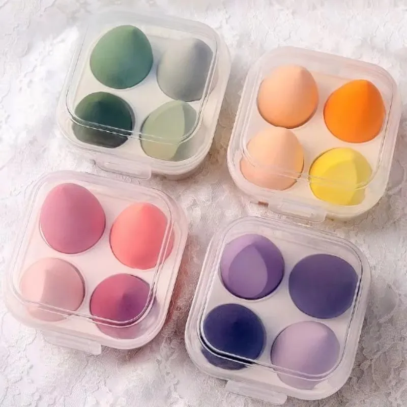 4-24Pcs Makeup Sponge Powder Puff Dry and Wet Combined Beauty Cosmetic Ball Foundation Powder Puff Bevel Cut Make Up Sponge Tool