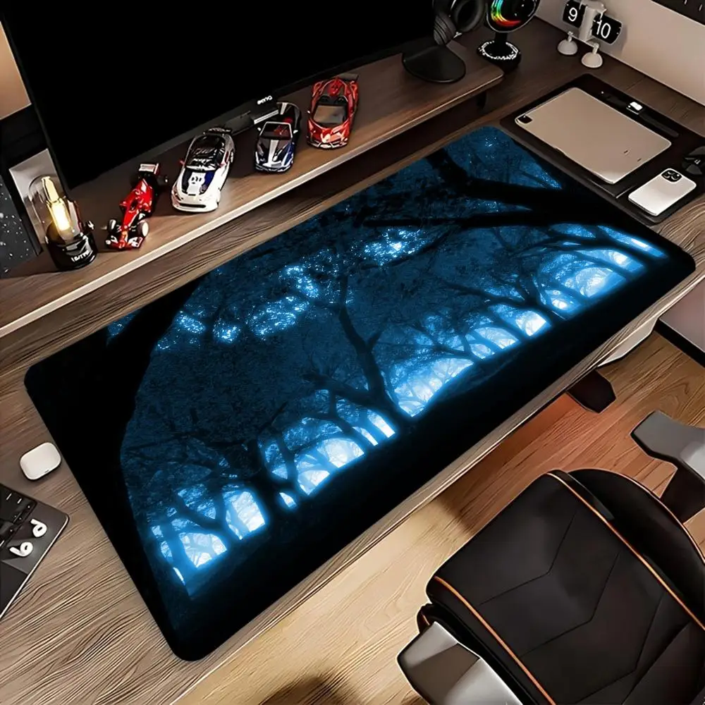 

Night Forest Mouse Pad, Large Stitched Edge Mouse Pad, XXL Keyboard Pad, Desk Accessory, Perfect for Home Office