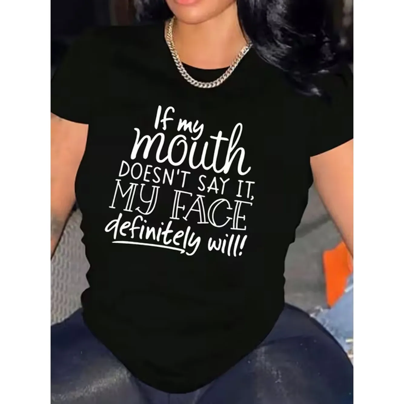 Womens Tshirt Comfortable Crew Neck Casual Cotton Blend Soft Breathable Top Womenswear Tshirt Streetwear Fabric