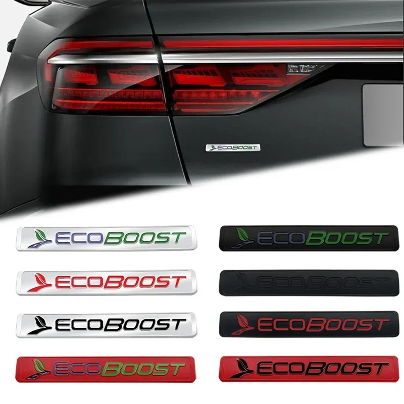 ECOBOOST Metal Car Rear Emblem Sticker Auto Body Side Badge for Ford Taurus Explorer Fiesta Focus Mondeo F150 Kuga Ranger Escort