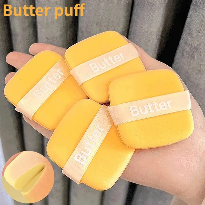 Yellow Square Air Cushion Puff Foundation Sponge Thick Soft Dry Wet Use Concealer Makeup Tool No Powder Eating