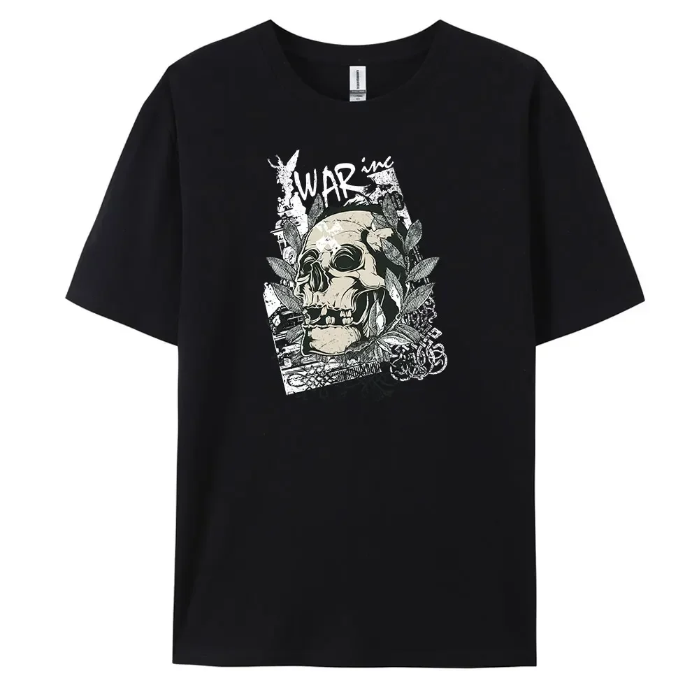 Футболка Kulou мужская с коротким рукавом, повседневная тенниска из 100% хлопка, модный принт, оверсайз