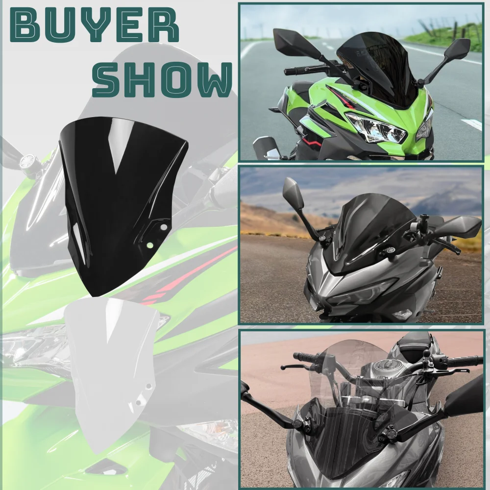 Ninja400 Ninja250 Windshield Windscreen For Kawasaki Ninja 400 250 2018-2023 Motorcycle Wind Screen Shield Deflector Accessories