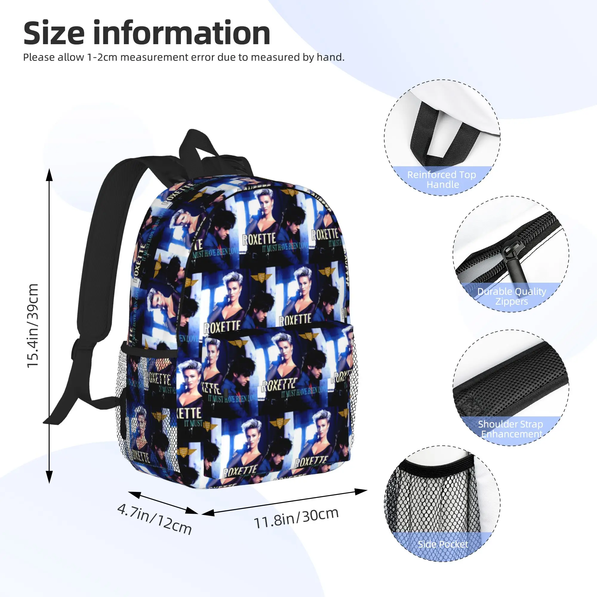 Music Roxette Band The Comingson World Tour Poly Co Backpack Hot Sale Daypack BookBag Shoulder Bags for Men Women School Bag