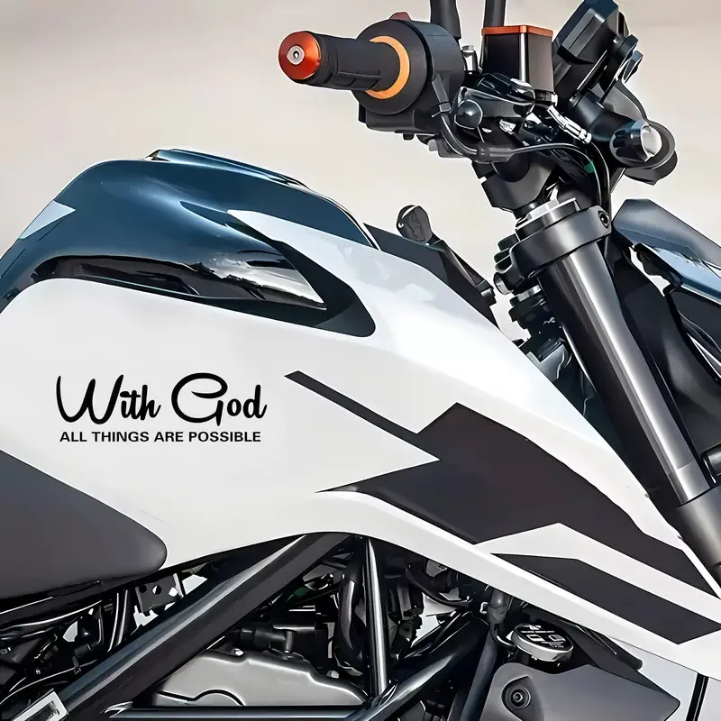 Creative Stickers Walk With God, Everything Is Possible Motorcycle Stickers, Car Styling Motorcycle Window Decals Classic Christ