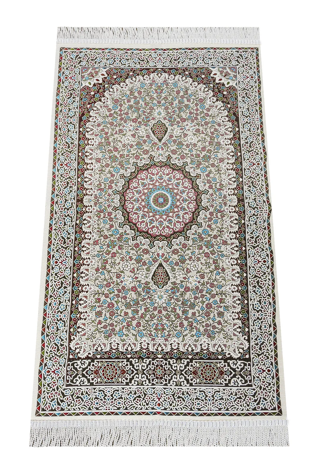 

Authentic Ultra Lux Chenille Prayer Rug Cream Muslim Islam Sheet Prayer Mat Holy Quraan Islamic Mats