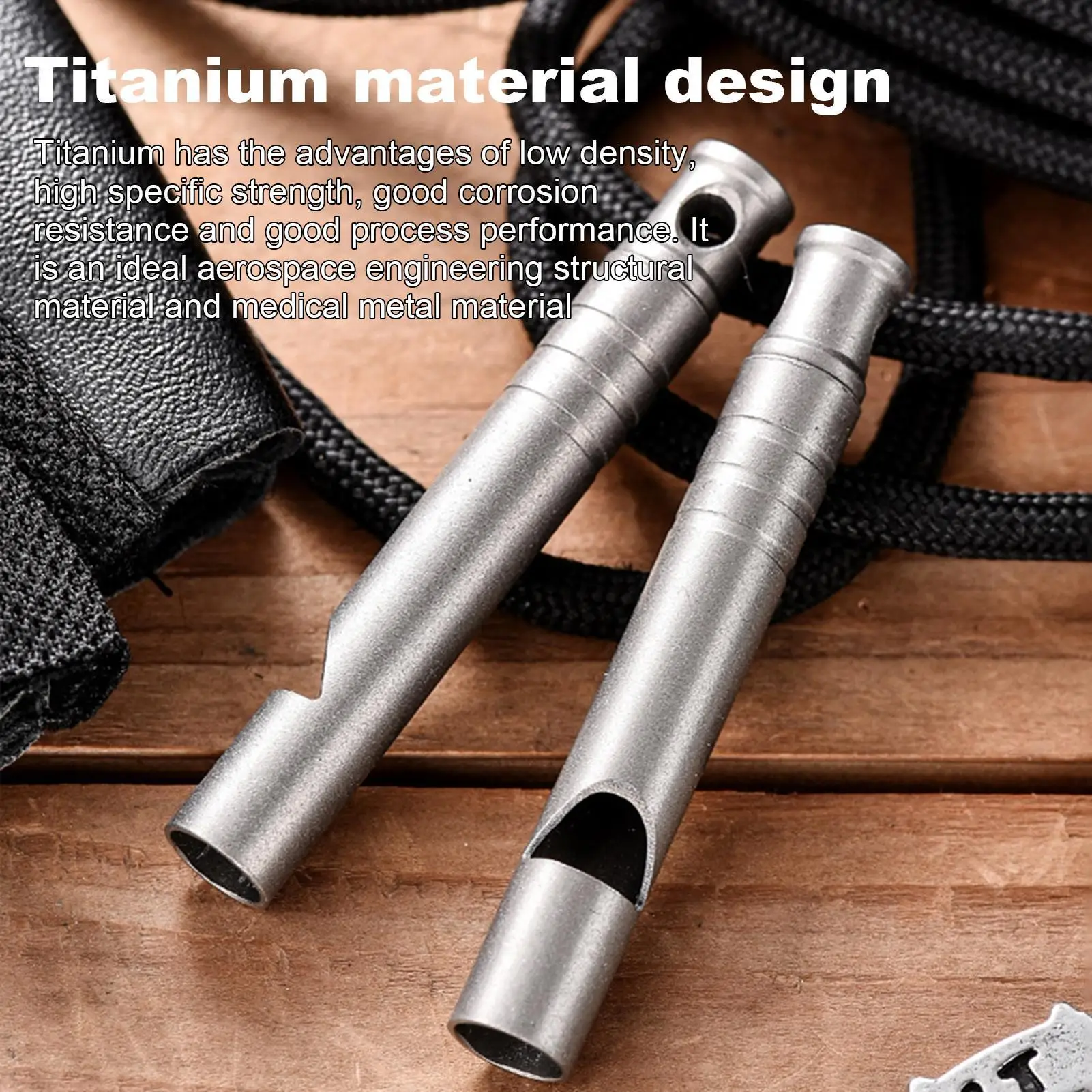 سبائك التيتانيوم صفارة إنقاذ بصوت عال صافرة طوارئ المهنية الإنقاذ والعتاد المفاتيح للتخييم والمشي لمسافات طويلة وصيد القوارب #1