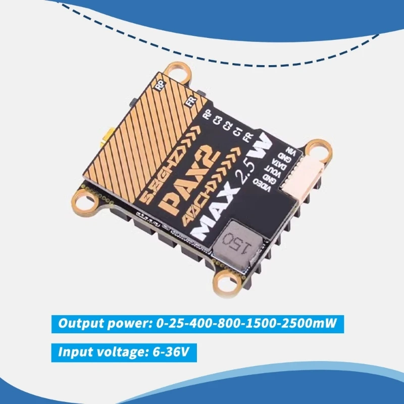 5.8GHz 2.5W ビデオ FPV 送信機 長距離ドローン用 0-25-400-800-1500-2500mW 6-36V