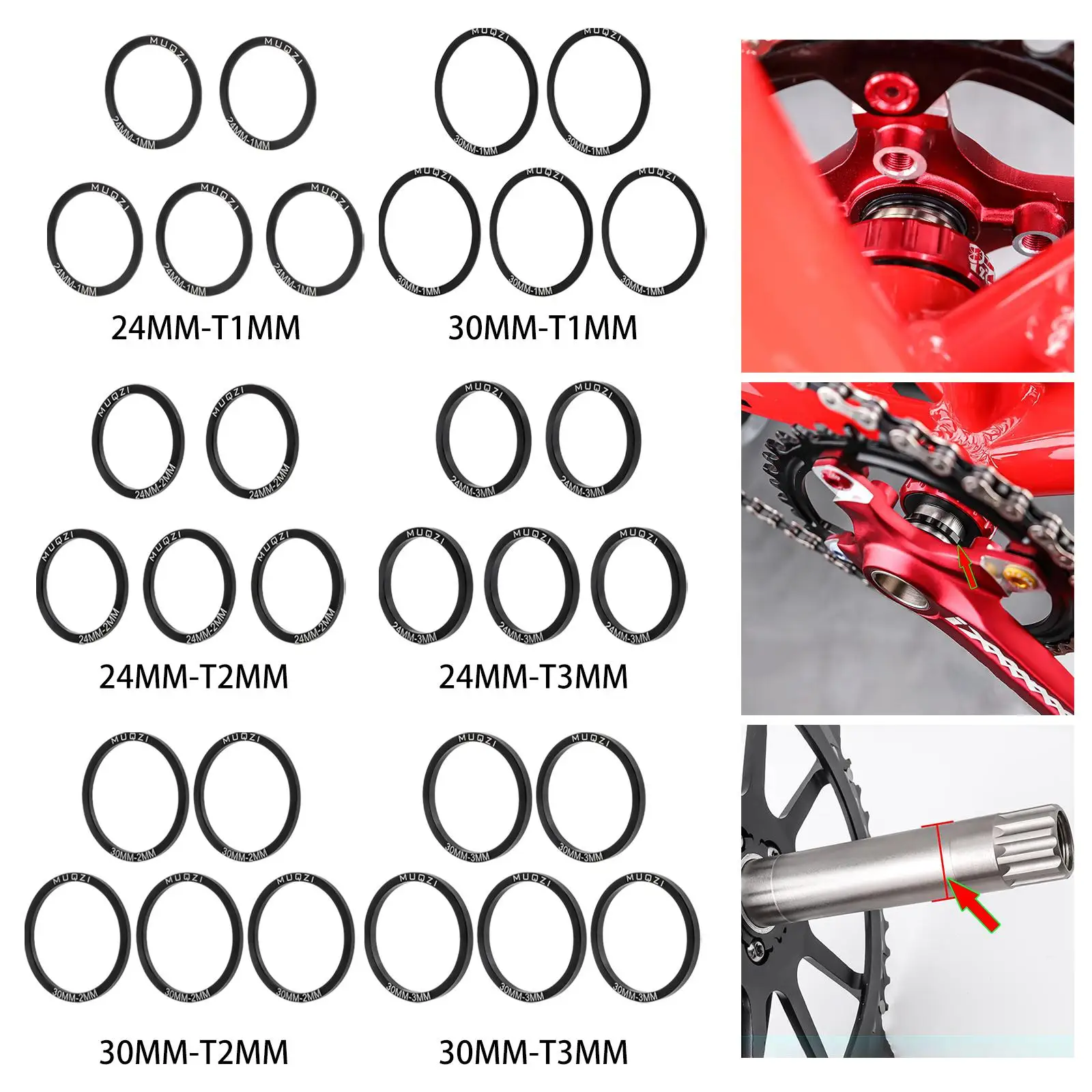 5 sztuk dolny wspornik rowerowy remont uszczelki, uszczelka korba rowerowa podkładka, ze stopu Aluminium ze stopu Aluminium BB