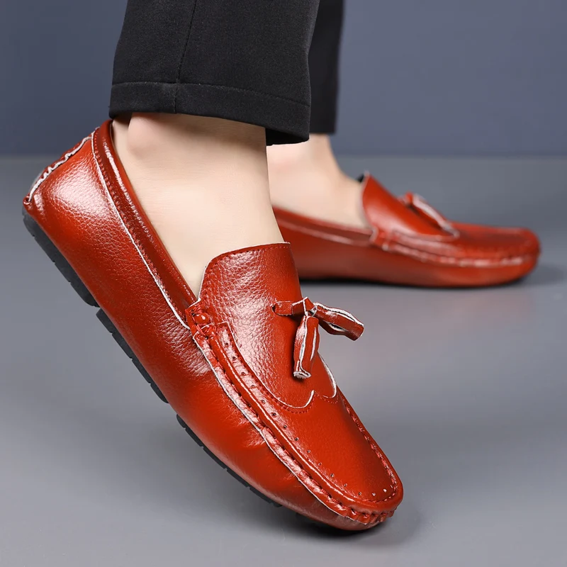 

MAEDEF Mens Loafers Casual PU Leather Shoes Classic Outdoor Breathable Anti-slip Luxury Brand Driving Boat Shoes Men's Loafers