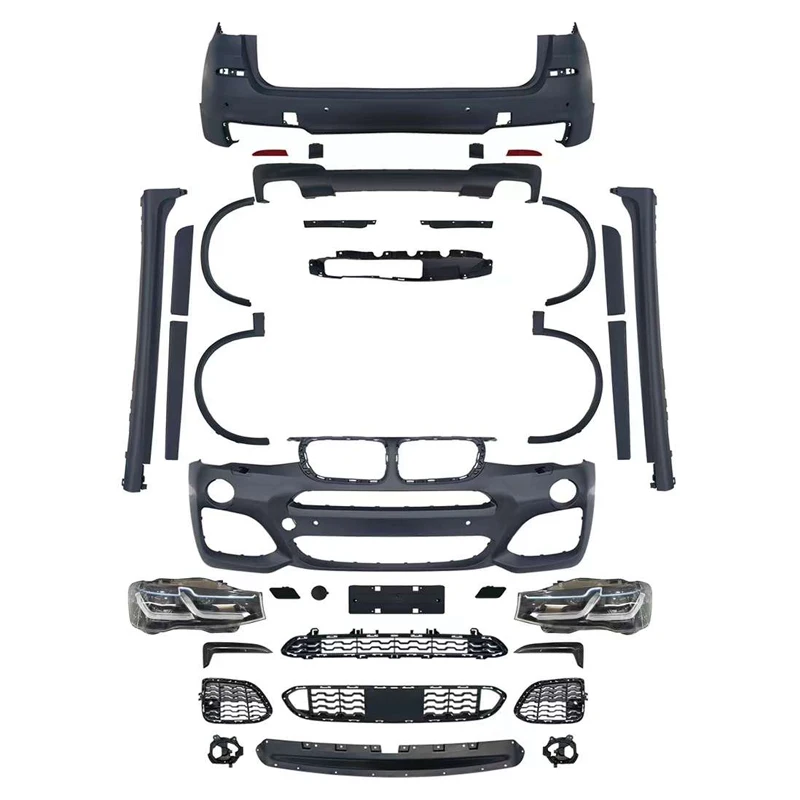 

Высококачественный комплект кузова автомобиля для BM-W X3 F25 2011 2012 2013, обновленный MT стиль, передний задний бампер, боковая юбка, внешний обвес