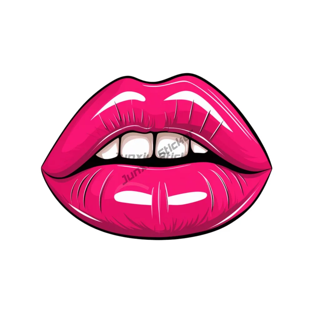

Lips Sticker Groovy Retro Old School 80s 90s Sexy Pink Girl Mouth Bumper Decals Custom Window Decoration Funny Decorations