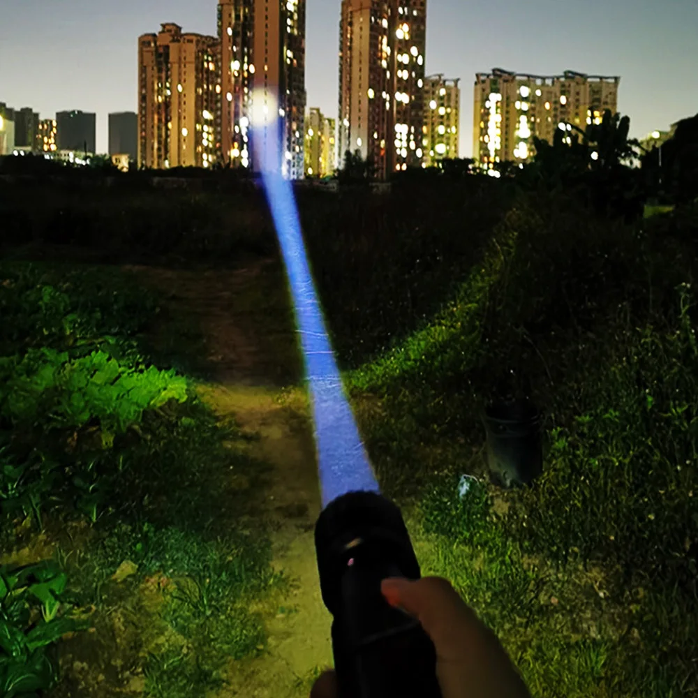 Metal Super Bright Long Range LED Flashlight Tactical Light Rechargeable Light  Zoom Torch Camping Lantern Outdoor Waterproof