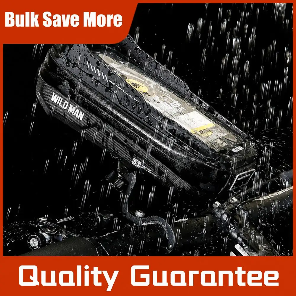 

Водонепроницаемая сумка-чехол WILD MAN 0.6L для горного велосипеда с креплением на руль и держателем для телефона, быстросъемная, аксессуары для велоспорта