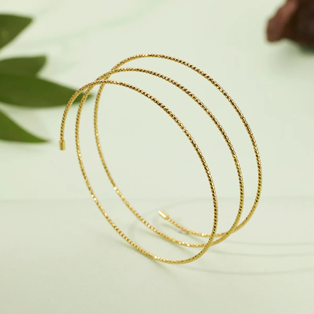 S925 Silver Elastic Triple Circle Bracelet For Women Sparkling Memory Stretch Thin Bangle Coil Jewelry Lucky Fortune Blessing