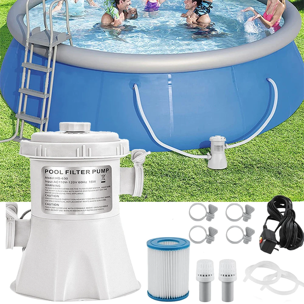 

Фильтр-насос для бассейна, 300 галлонов в час, очиститель надземного бассейна, электрический водяной насос, улучшение циркуляции, фильтрующий насос для ЕС, США