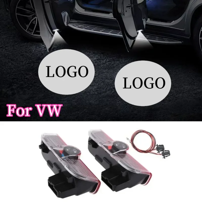 

2X car LED welcome light atmosphere lighting is suitable for V-W P-assat B6 B7 B8 B9 CC Golf 5 6 7 T-ouareg T-iguan S-haran