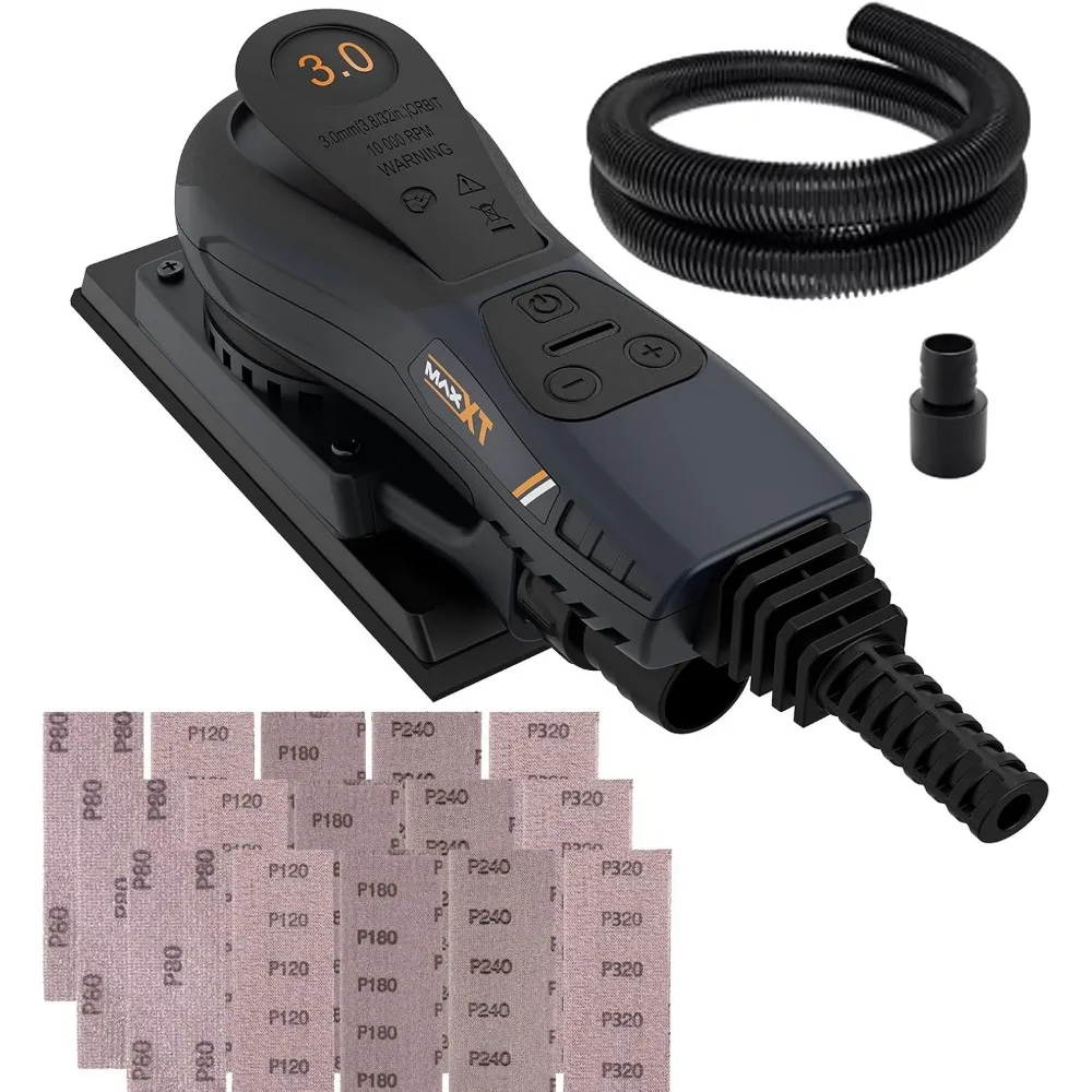 

Sheet Sander, 350W 3.0mm Sheet Finishing Sander WITH 15PCS DUST FREE SANDERPAPERS, Brushless Motor 7-Speed Adjustable 4000-1000