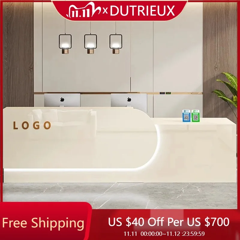 

Decoration Luxury Reception Desk Beauty Salon Modern Cashier Business Reception Desk Beauty Comptoire Accueil Lounge Furniture