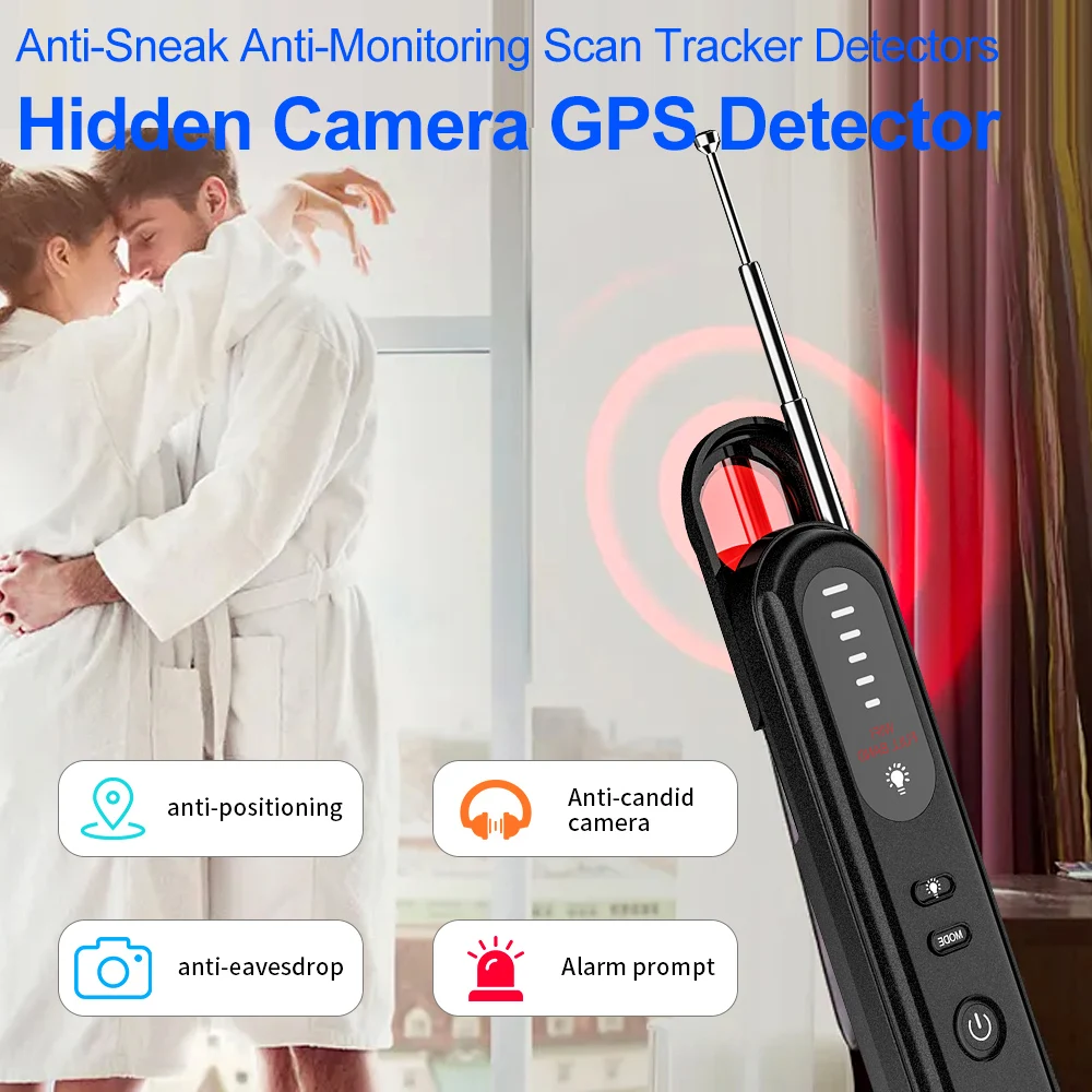 Detector de câmera escondida sem fio inteligente, Listening Device Tracker, Anti-Spy Sinal Eletrônico Scanner, 5 Níveis de Sensibilidade