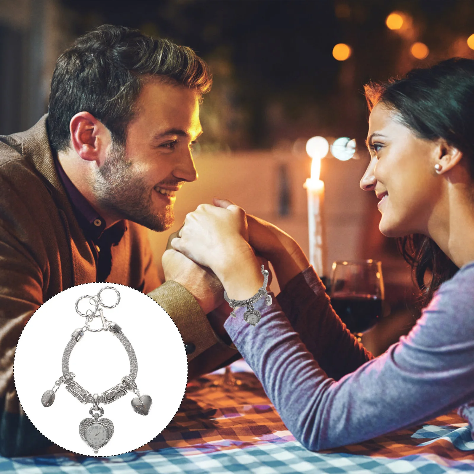 1 قطعة حجر الراين رصع سوار ساعة كل مباراة نمط مريح اليد مجوهرات للسيدات فريد المعصم سلسلة سحر سوار #5