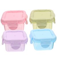 4 Pcs Food Containers Portable Sealed Boxes for Snack Travel Bento Sauce Kitchen Storage Canisters Fruit Vegetable PP Material
