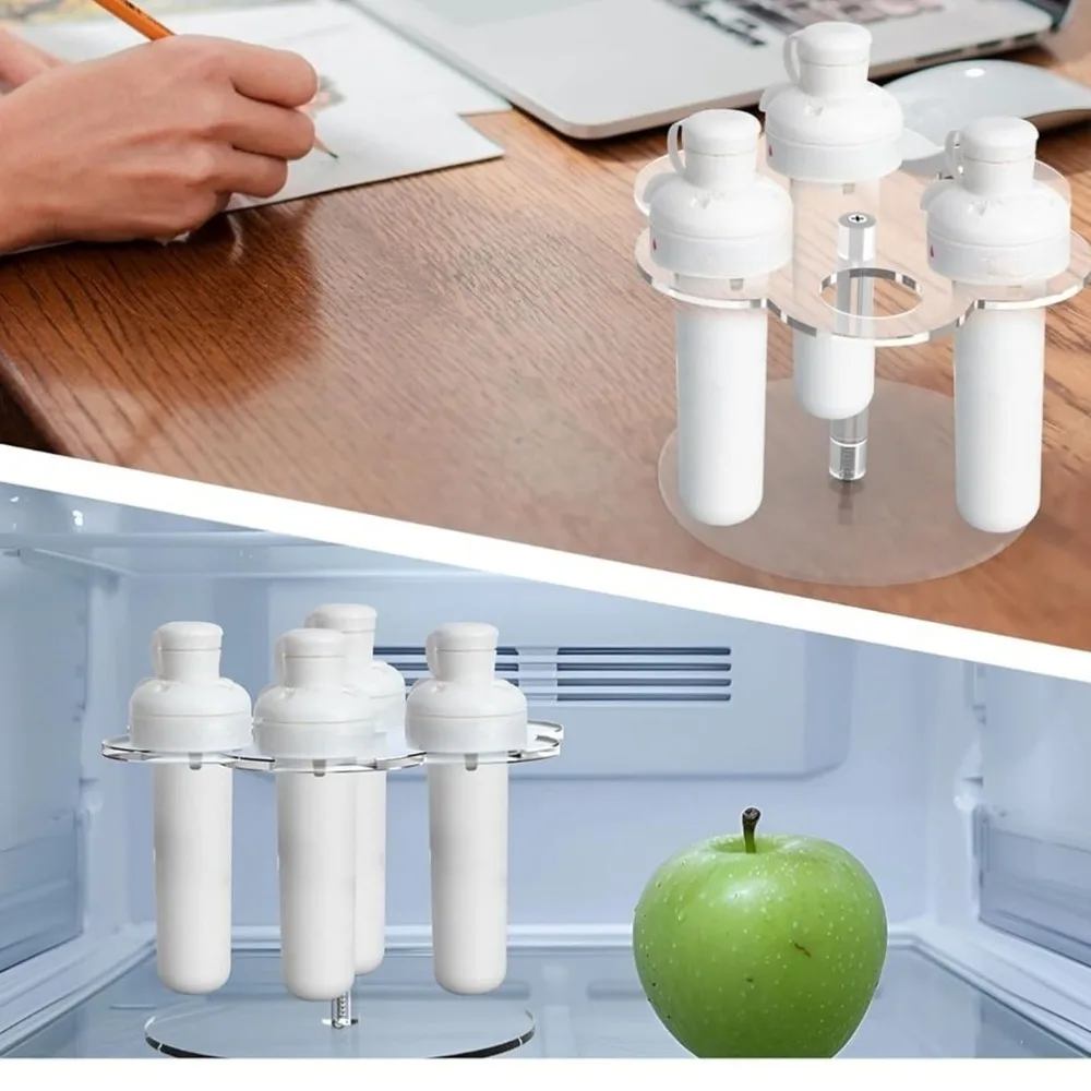 Clear Acrylic Cartridge Holder Rack Transparent 15.5x9x12.4cm Flavor Bottle Storage Rack Acrylic Round Holder Kitchen Countertop