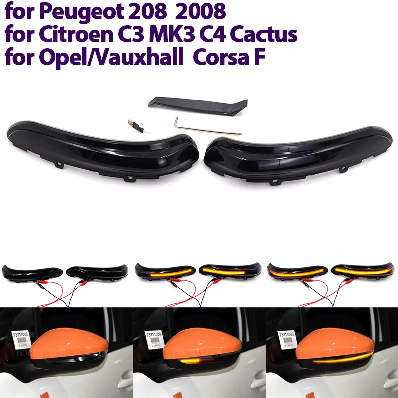 동적 LED 방향 지시등, 푸조 208 2008 12-22, 시트로엥 C3 MK3 C4, 선인장 오펠 코르사 F